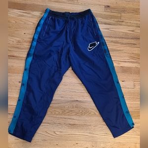 Nike Sportswear Mens Woven Tear Away Pants Blue Green Plaid
